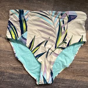Calia Women's High Rise Bikini Bottoms Floral Medium NWOT